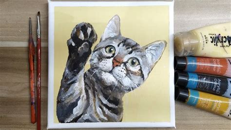 Acrylic Painting How To Paint A Cat Easy Painting Tutorial 170