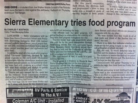 Sierra Elementary Starts Its First Run Of Lancaster Lunchbox Forty