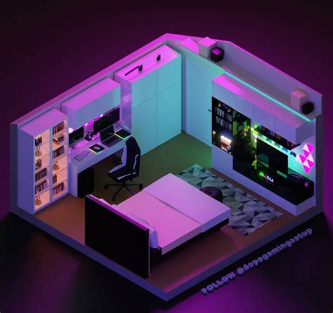 3d Animated Rendered Custom Gaming Room By Grassia615