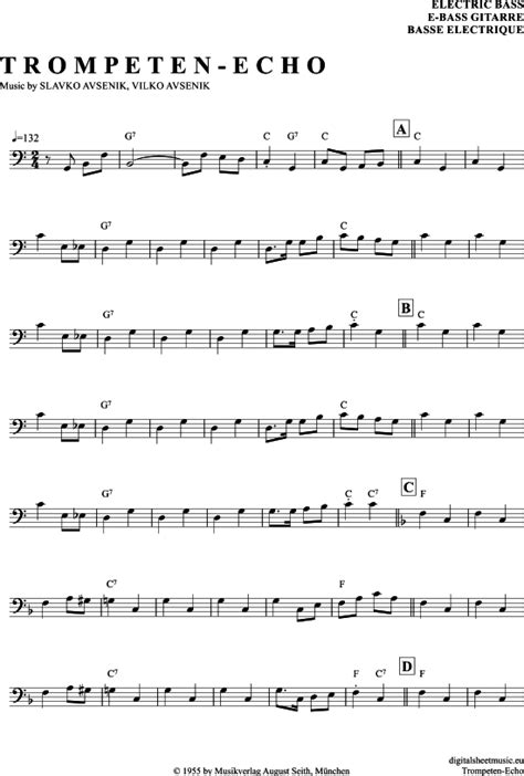 Trompeten Echo E Bass Pdf Noten Von Slavko Avsenik Und Seine Original