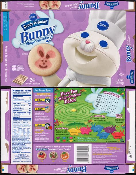 Quick and easy pillsbury refrigerated cookie dough. Pillsbury Ready-to-Bake Bunny Shape Sugar Cookies box - 20… | Flickr