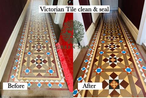 Cleaning And Sealing A Victorian Tiled Hallway Green Man Cleaning