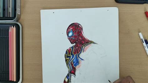 Drawing Iron Spider Suit Time Lapse Youtube