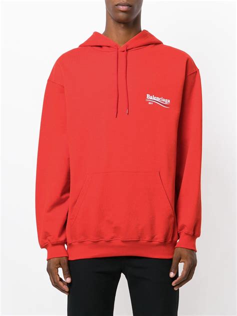 Preventing forgeries on people who the authentic balenciaga hoodie is very regular and looks perfect and you can't say that for the replica. Lyst - Balenciaga 2017 Hoodie in Red for Men