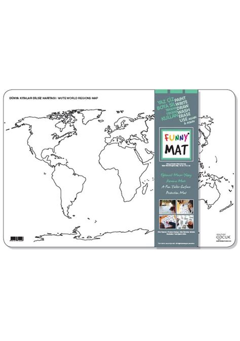 Funny Mat Dünya Kıtalar Dilsiz Haritası 33 5X48Cm Fiyatları ve