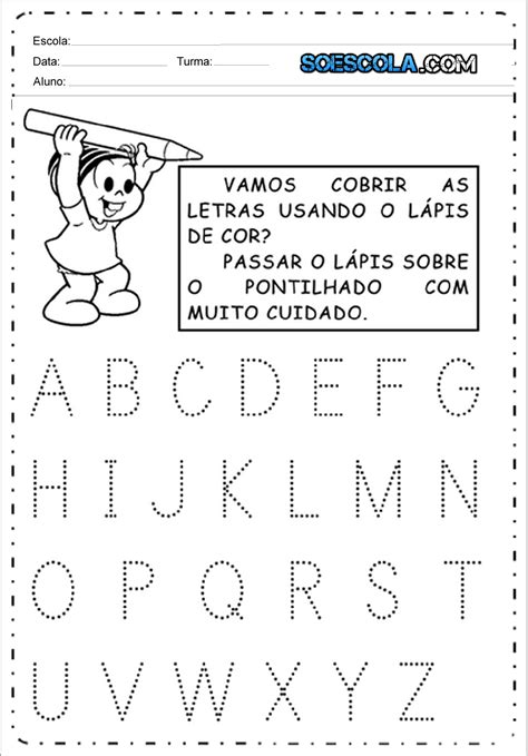 Alfabeto Pontilhado Atividades Educativas Para Imprimir S Escola