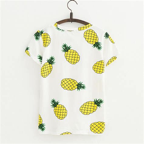 Womens Pineapple All Over Print T Shirt Womens Shirts Pineapple Shirt Te Shirts