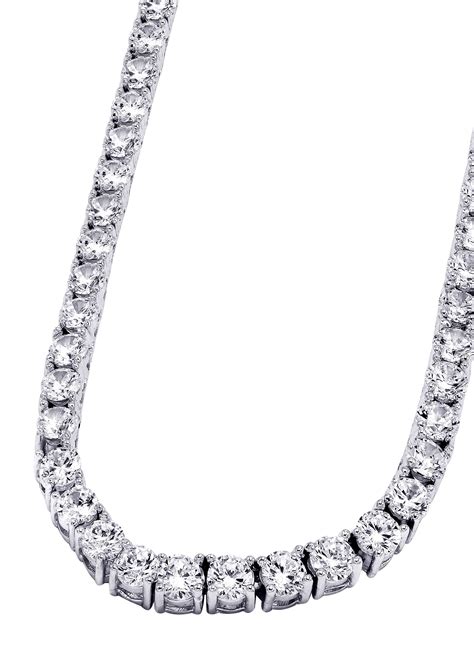 Become a member to get free shipping. 14K White Gold Mens Tennis Chain - goldurban.com