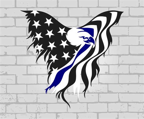 American Eagle Flag Thin Blue Line Svg Fourth Of July Svg Etsy