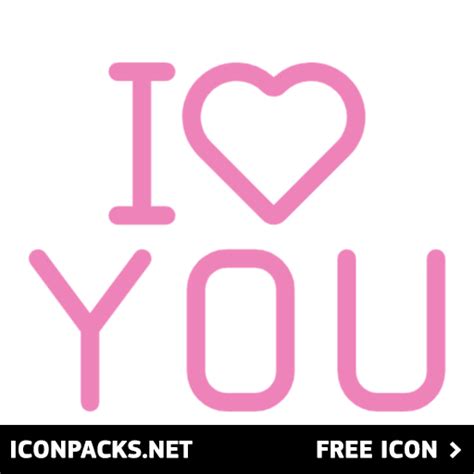 Free I Love You Word Message Pink Outline Svg Png Icon Symbol