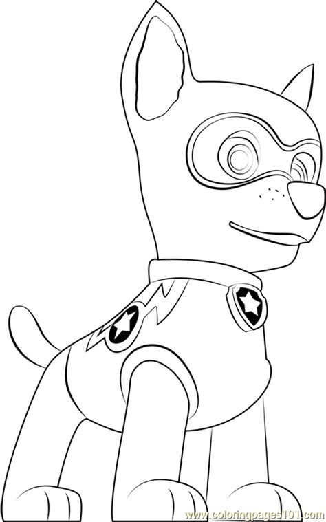 Super Chase Coloring Page For Kids Free Paw Patrol Printable Coloring