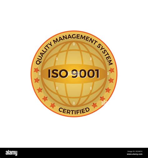 Iso 9001 Certified Golden Label Vector Illustration Iso 9001 Standard