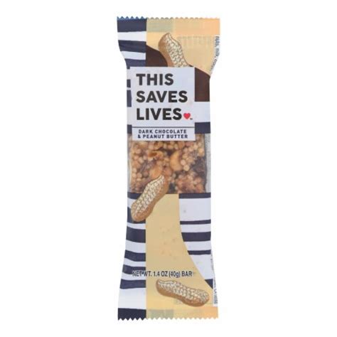 This Bar Saves Lives Bar Peanut Butter Dark Chocolate Case Of 12 1 4 Oz 12 Pack 1 4