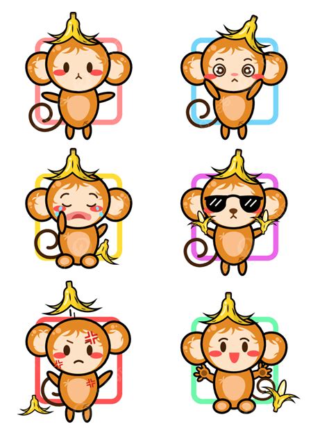 Cartoon Monkey Rich Expression Bag Png Dibujos Animados Monito Ojos