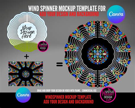 Wind Spinner Mockup For Canva Wind Spinner Sublimation Drag Etsy