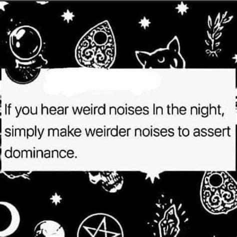 If You Hear Weird Noises In The Night Simply Make Weirder Noises To