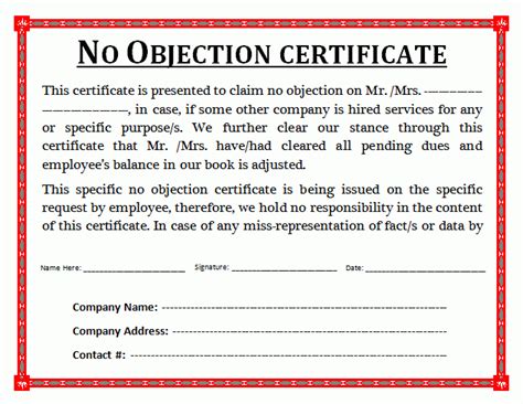 objection certificate   explained  legal