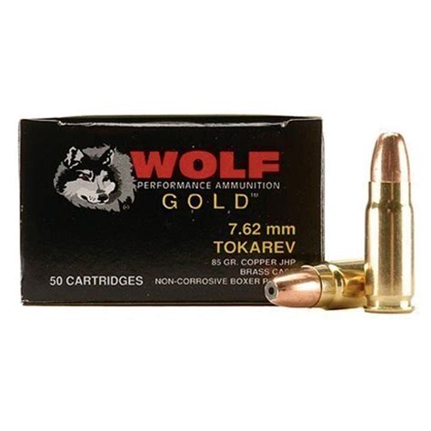 Wolf Gold 762x25mm Tokarev Hp 85 Grain 50 Rounds 140234 762x25