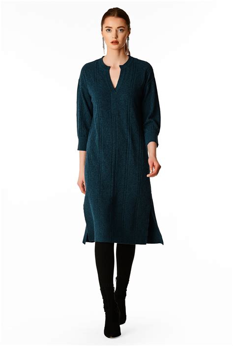 Shop Ribbed Cashmere Sweater Dress Eshakti