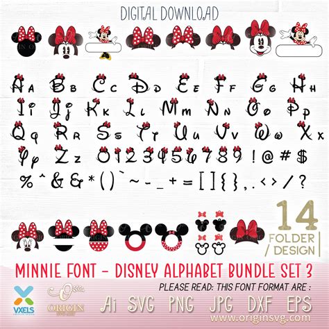 Disney Alphabet Svg Disney Font Svg Ears Svg Minnie Font Etsy In 2021