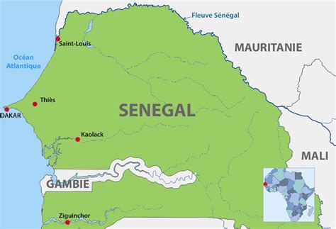 Sénégal Carte Sénégal Carte De Capital Sénégal Plan Afficher Un