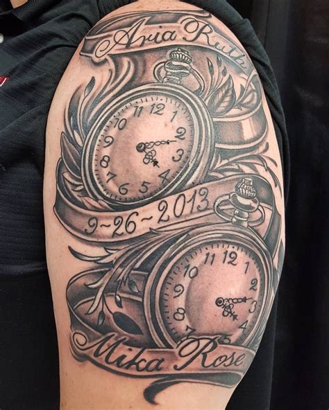Clock Tattoo With Name