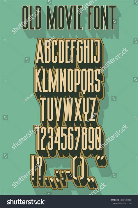 Old Movie Font 1930s 1940s Cinematographic Stock Vector Royalty Free