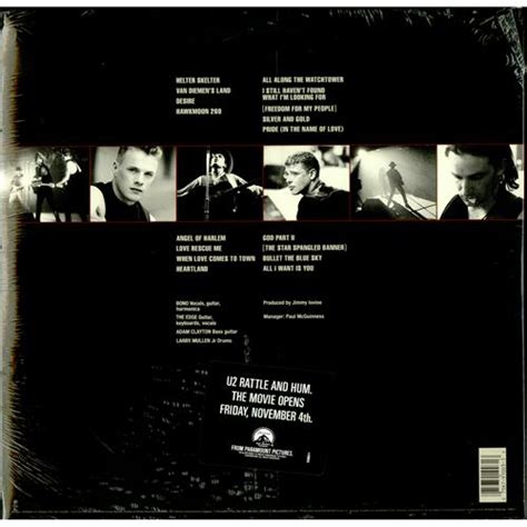 U2 Rattle And Hum Sealed Cover Sticker Us 2 Lp Vinyl