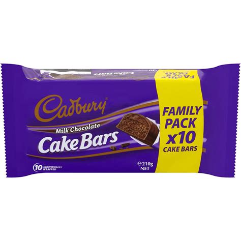 Cadbury Chocolate Cake Bar 10 Pack Woolworths