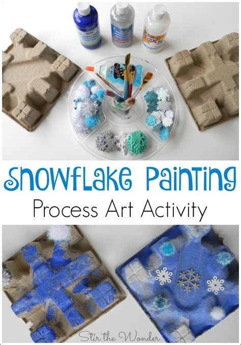 Snowflake Painting Process Art Activity Stir The Wonder