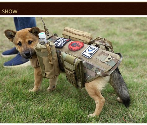 Tactical Scorpion Dog Vest Harness K9 Camo Molle Military Training D1