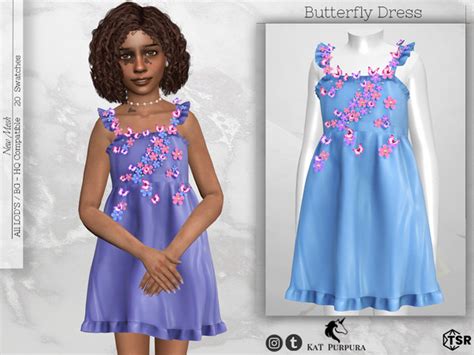 The Sims Resource Butterfly Dress