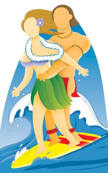 Surfing Hawaii Cartoon Standee For Elifesize Cardsup Greetings Ltd