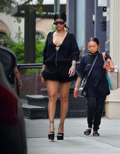 Rihanna In A Hoodie Dress Exposing Her Sexy Legs And Tits 6 Photos The Fappening