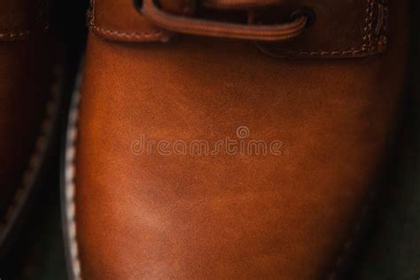 Leather Shoes Closeup Background Texture Of Leather Nubuck Stock