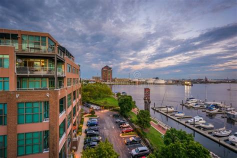 View Of The Waterfront In Canton Baltimore Maryland Editorial Stock