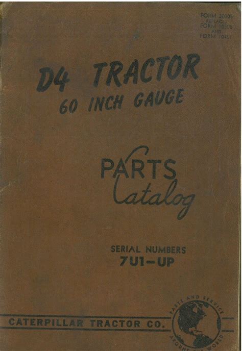 Caterpillar D4 Tractor Parts Manual Original Manual