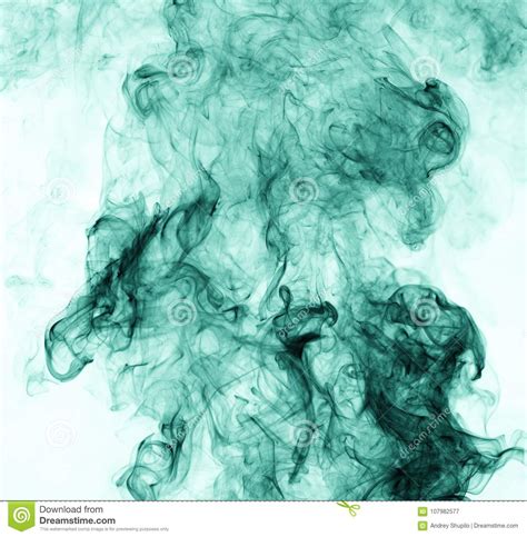 Green Smoke On White Background Inversion Stock Image
