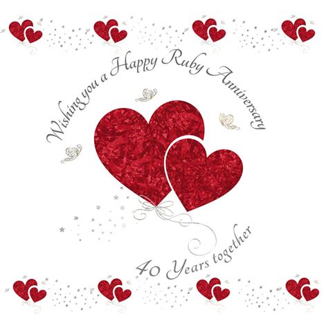 Wishing You A Happy Ruby Anniversary Greeting Card Anniversary Ideas Uk