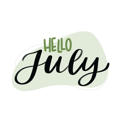 Hand Drawn Hello July Text Lettering 24796547 Png
