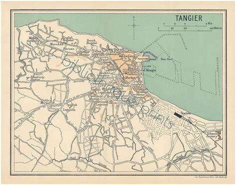 Tangier Morocco 1923 Map Fine Art Print Etsy