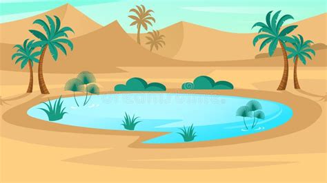 Oasis In Desert Stock Vector Illustration Of Adventure 176135673
