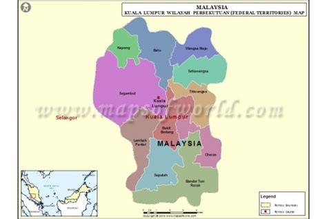 Buy Printed Kuala Lumpur State Map