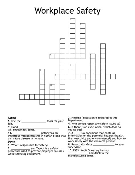 Workplace Safety And Emergencies Word Search Wordmint C95