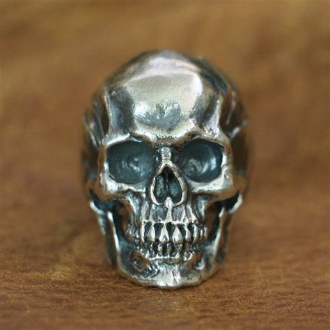 Heavy Skull Ring 925 Sterling Silver Skeleton Punk Men Sterling