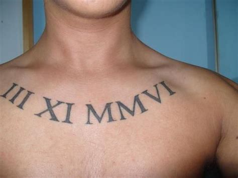 Roman Numeral Chest Tattoo