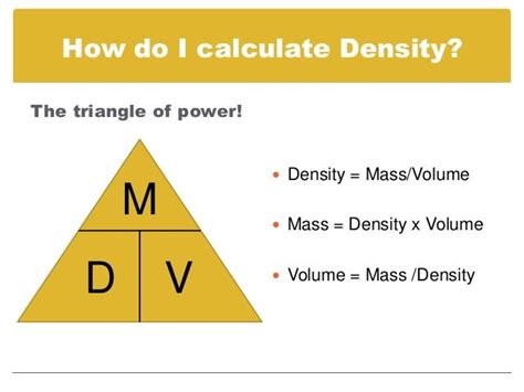 How Is Volume Calculated Given Mass And Density The Density Equation