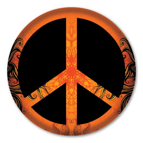 Peace Sign Circle Button Magnet America