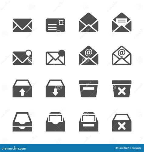 Email And Mailbox Icon Set Vector Eps10 Stock Vector Image 45724327