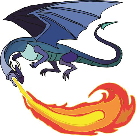 Cartoon Dragon Breathing Fire